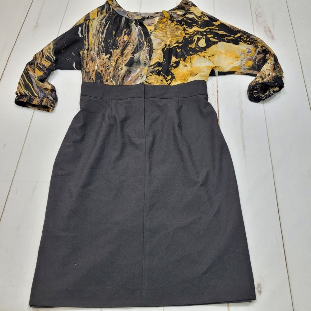 Black Halo Black and Gold Dress